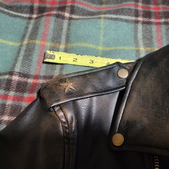 ZARA Men's Moto Biker Jacket Faux Leather Black Brown Medium NWOT - Picture 6 of 15